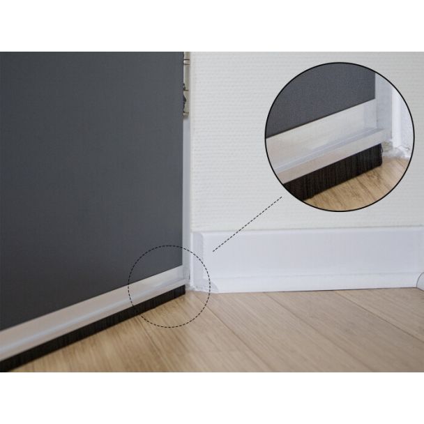 DeLOCK Nastro a spazzola da 40 mm con profilo in alluminio angolato - lunghezza 1 m