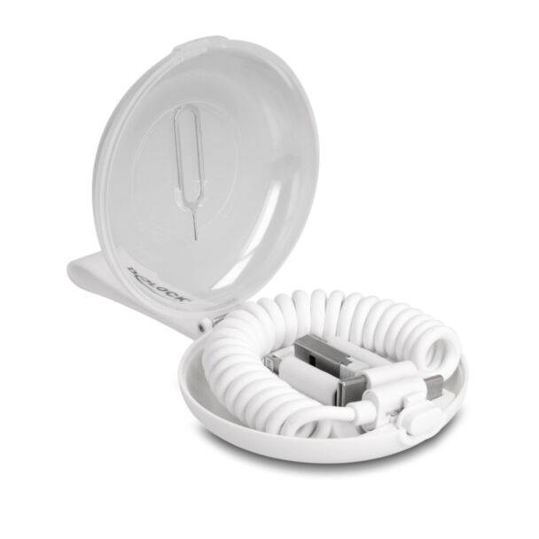 DeLOCK 5 in 1 USB Data and Charging Cable and Adapter Set PD 3.0 60 W white
