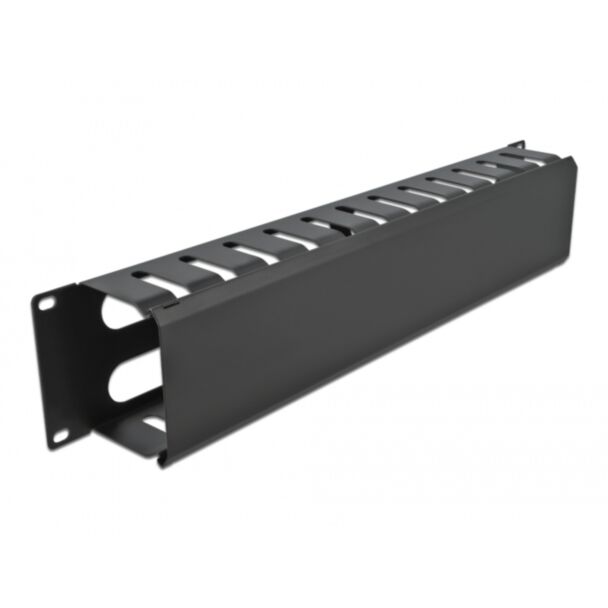 DeLOCK 19″ Cable Management Routing Panel with 4 openings 2U black