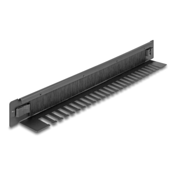 DeLOCK 19″ Brush Strip with cable holder tool free 1U black