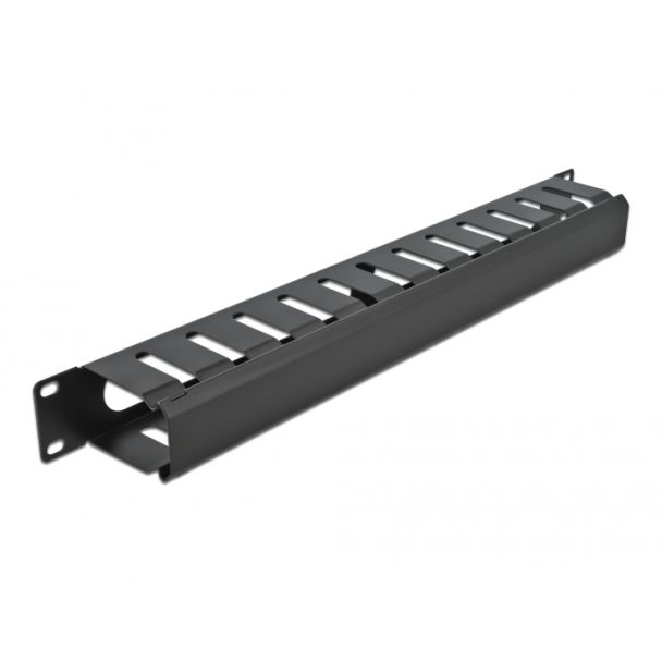 DeLOCK 19″ Cable Management Routing Panel with 2 openings 1U black