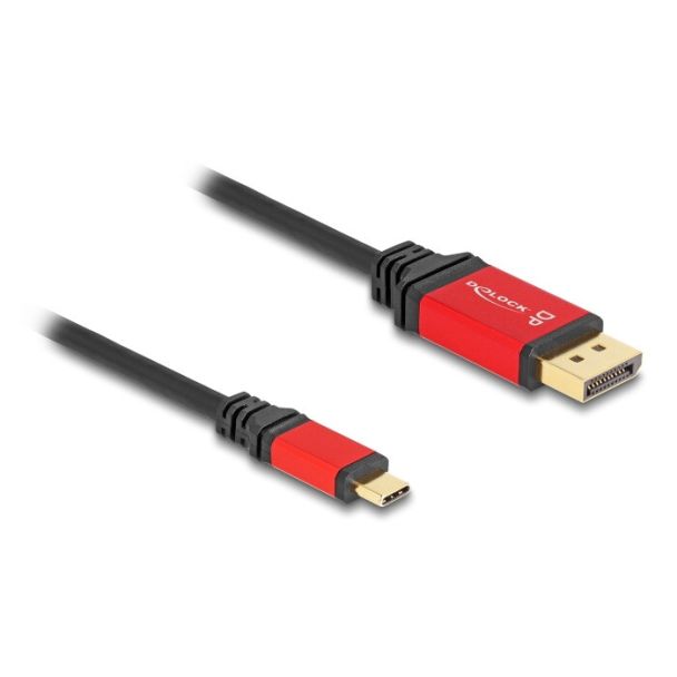 DeLOCK USB Type-C zu DisplayPort Kabel (DP Alt Mode) 8K 30 Hz mit HDR Funktion 1 m rot