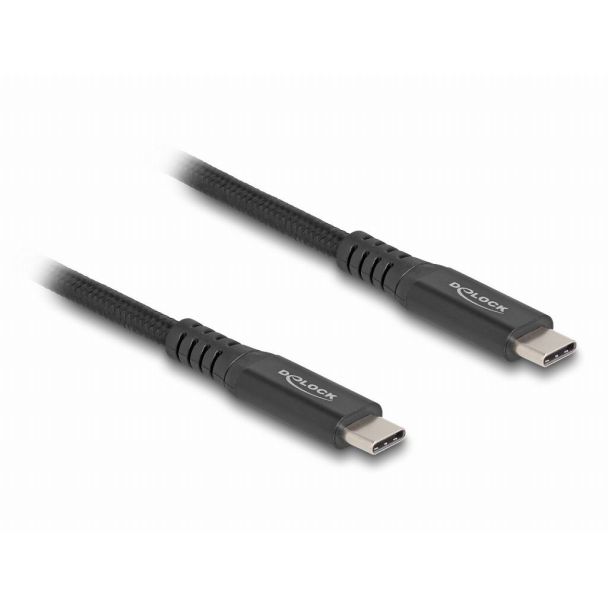 DeLOCK Cavo USB 20 Gbps USB Type-C maschio per maschio PD 3.0 100 W E-Marker 1 m metallo nero