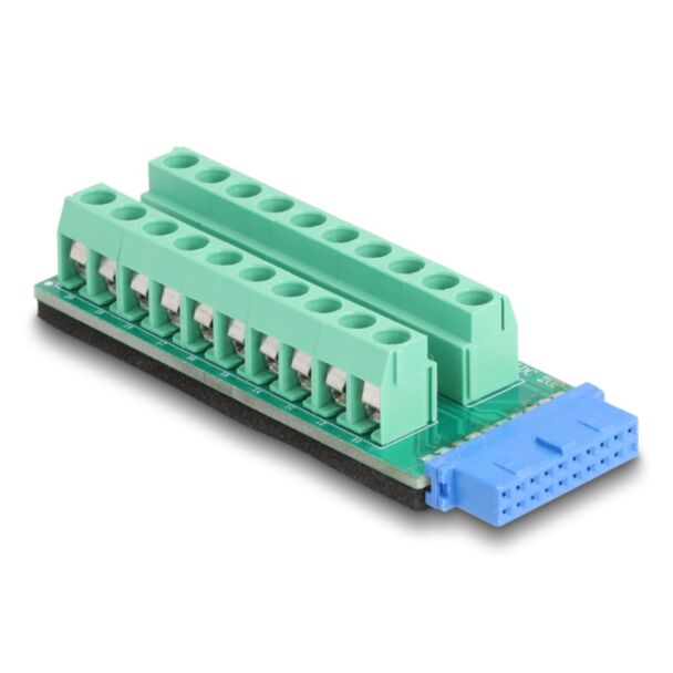 DeLOCK 67191 cable gender changer USB header - 19 pin Terminal block - 20 pin Black, Green