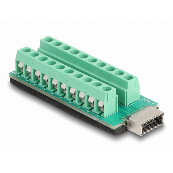 DeLOCK 67189 cable gender changer USB Type-E Key A Terminal block - 20 pin Black, Green