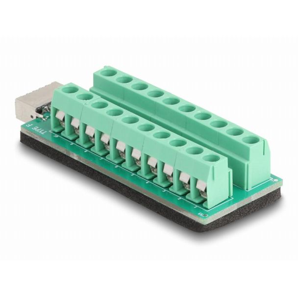 DeLOCK 67189 adattatore per inversione del genere dei cavi USB Type-E Key A Terminal block - 20 pin Nero, Verde