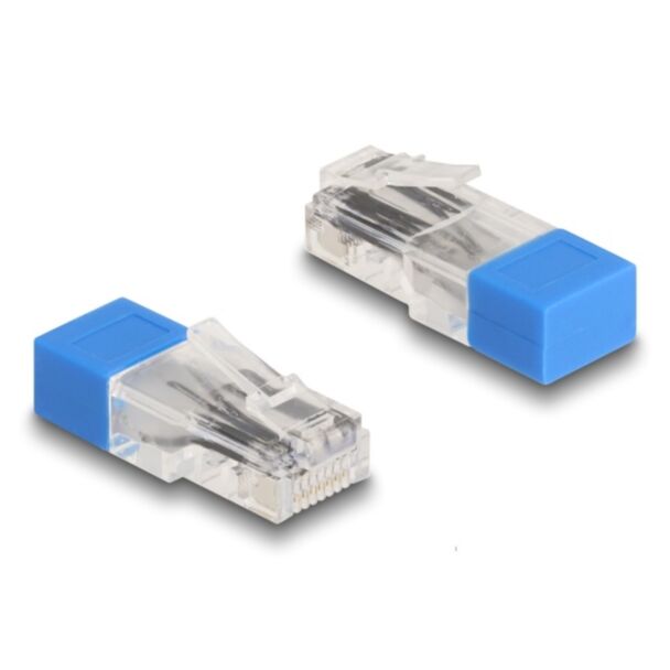 DeLOCK RJ45 plug with terminating resistor 120 Ohm blue