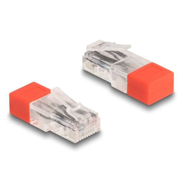 DeLOCK RJ45 maschio con resistenza di terminazione 120 Ohm rosso