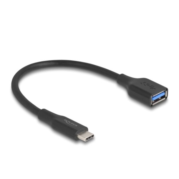DeLOCK USB 10 Gbps Adapter USB Type-C male to Type-A female 19 cm 60 W QC 3.0 black