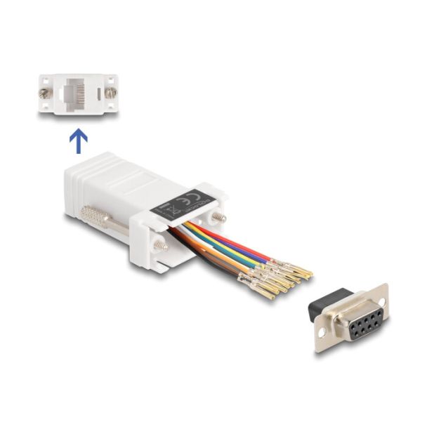 DeLOCK D-Sub 9 pin female to RJ45 female Assembly Kit white