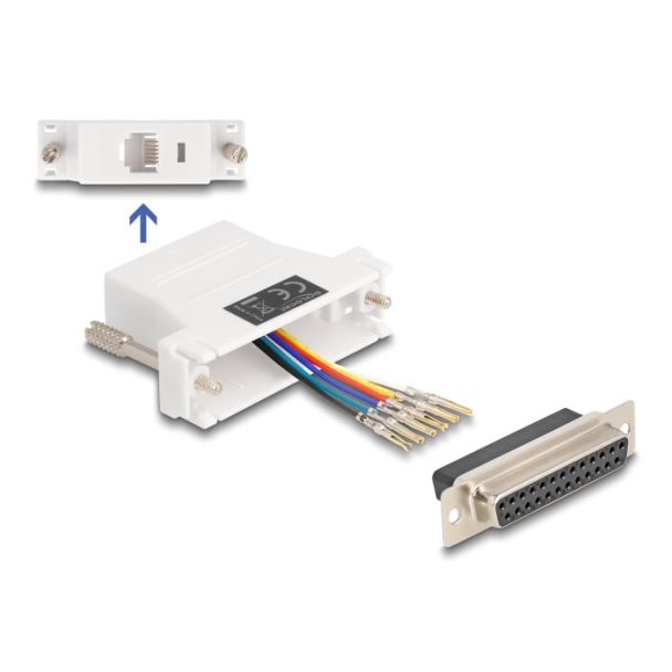 DeLOCK D-Sub 25 pin female to RJ12 female Assembly Kit white