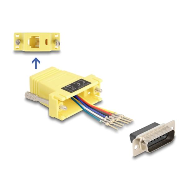 DeLOCK 67086 adattatore per inversione del genere dei cavi D-Sub 15 RJ12 Giallo