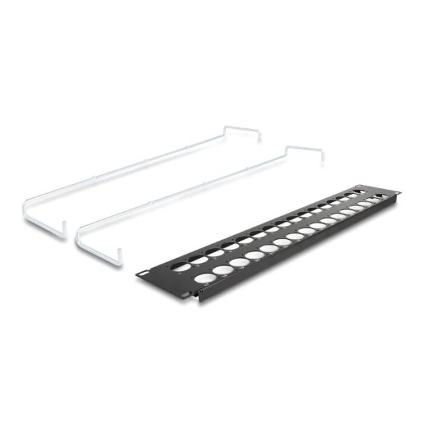 DeLOCK 19″ D-Type Patch Panel with strain reliefs 32 port 2U black