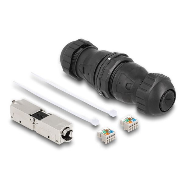 DeLOCK Connettore cavo da LSA a LSA Cat.6A IP68 antipolvere e impermeabile nero