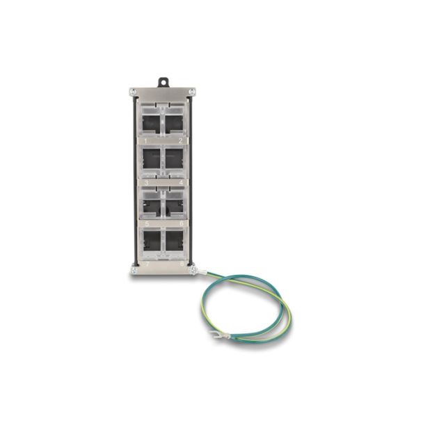 DeLOCK Keystone Holder 8 port tiltable for DIN rail or wall mounting