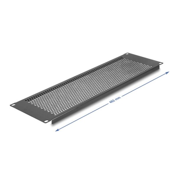 DeLOCK Pannello cieco da 19″ con fori rotondi 3U nero