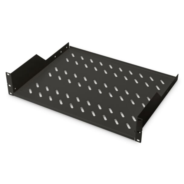 Digitus 2U fixed shelf for racks from 450 mm depth 88,5x483x352 mm, up to 25 kg, black (RAL 9005)