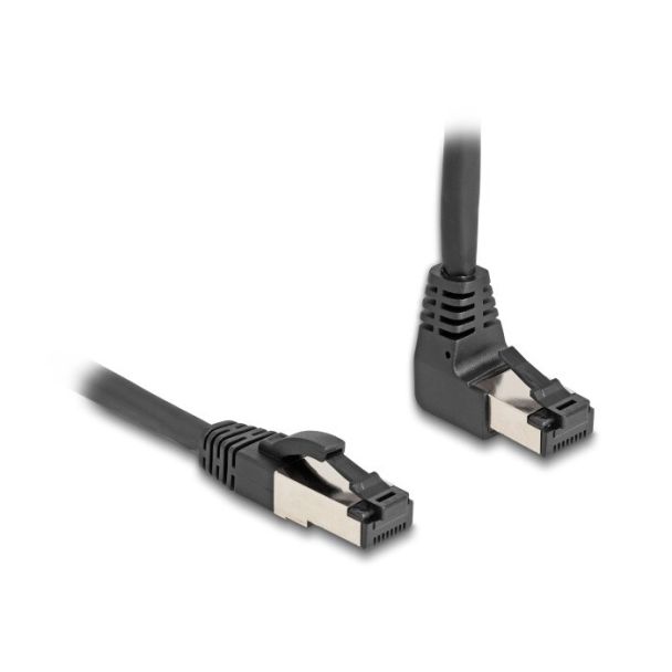 DeLOCK RJ45 Network Cable Cat.8.1 S/FTP 90° upwards angled / straight 2 m black
