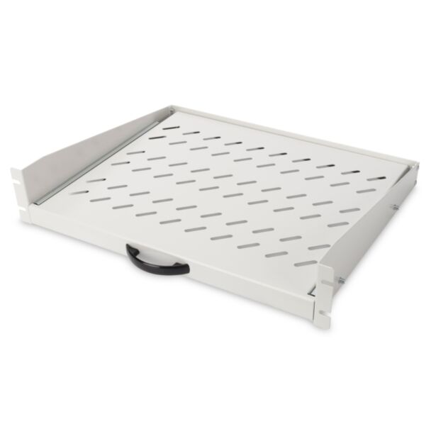 Digitus 2U extendible shelf for cabinets from 450 mm depth 88x483x352 mm, up to 30 kg, grey