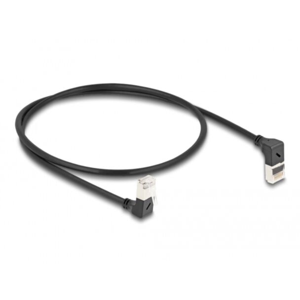 DeLOCK RJ45 Network Cable Cat.6A S/FTP Slim 90° upwards / downwards angled 0.5 m black