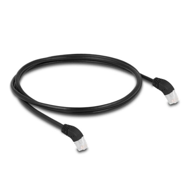 DeLOCK RJ45 Network Cable Cat.6A S/FTP 45° downwards angled 1 m black