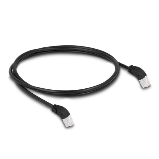 DeLOCK RJ45 Network Cable Cat.6A S/FTP 45° upwards angled 1 m black