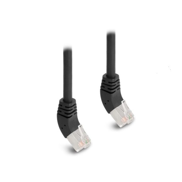 DeLOCK RJ45 Network Cable Cat.6A S/FTP 45° upwards angled 0.25 m black