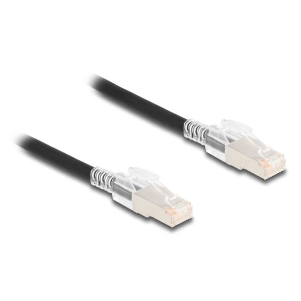DeLOCK RJ45 Network Cable Cat.6A S/FTP with secure clips set 3 m black