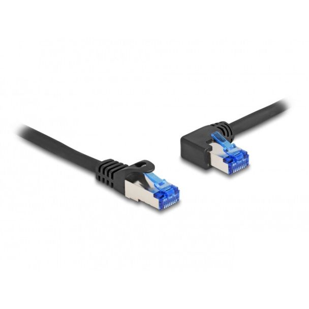 DeLOCK RJ45 Network Cable Cat.6A S/FTP straight / left angled 0.5 m black