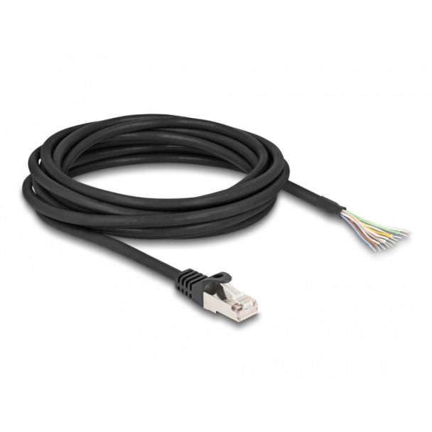 DeLOCK Cavo RJ50 maschio a estremità aperte S/FTP da 5 m nero