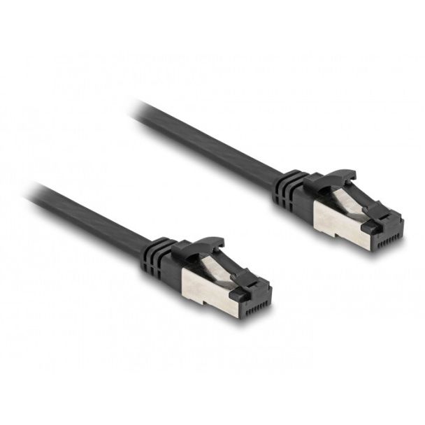 DeLOCK RJ45 Flat Patch Cable plug to plug Cat.8.1 flexible 0.5 m black