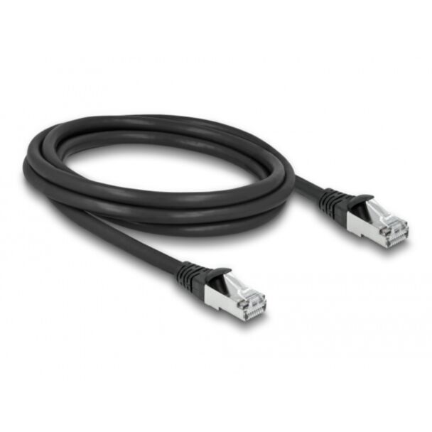 DeLOCK RJ45 Network Cable Cat.6A S/FTP PUR Outdoor 2 m black