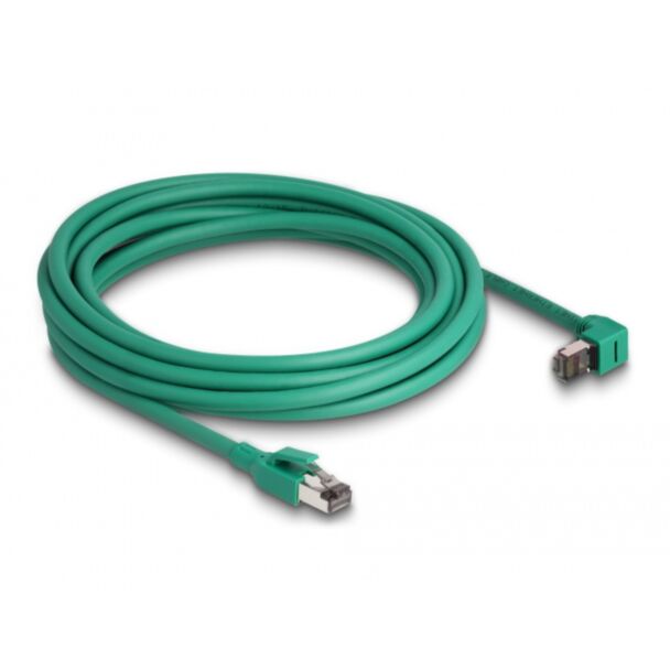 DeLOCK RJ45 Network Cable PROFINET SF/UTP 90° angled 5 m green
