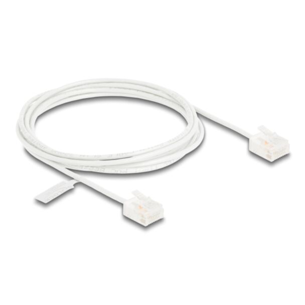 DeLOCK RJ45 Network Cable Cat.6 UTP Ultra Slim 2 m white with short plugs