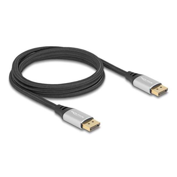 DeLOCK DisplayPort Cable 16K 60 Hz 2 m silver metal