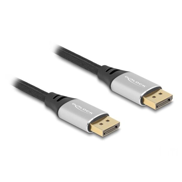 DeLOCK DisplayPort Cable 16K 60 Hz 1 m silver metal