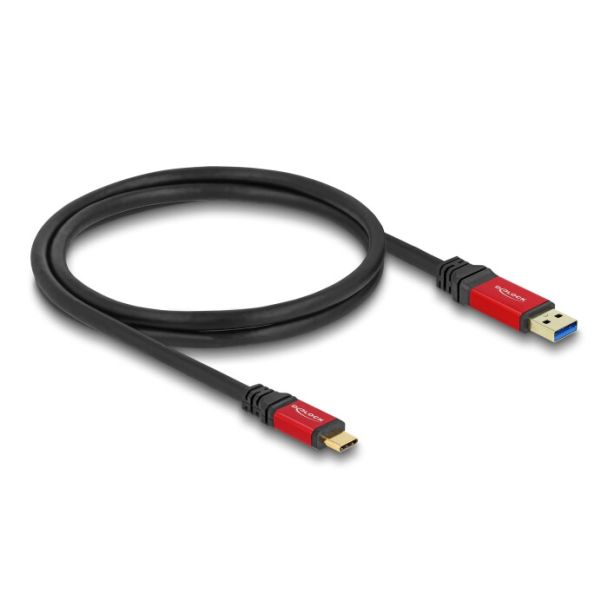 DeLOCK USB 10 Gbps Cable USB Type-A male to USB Type-C male 1 m red metal