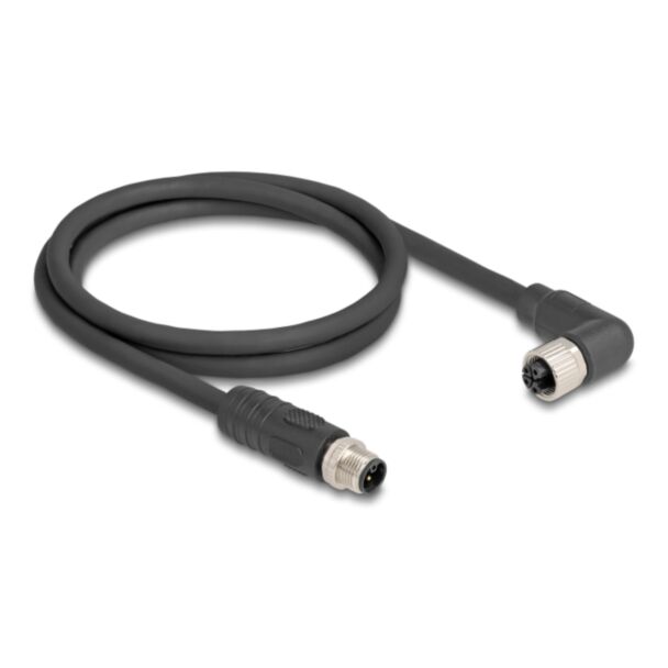 DeLOCK 80523 sensor/actuator cable 1 m RST M12 Black