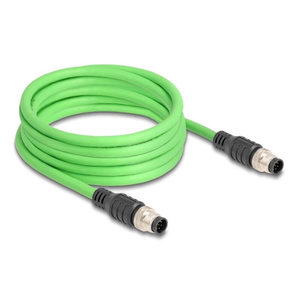 DeLOCK Cavo M12 codificato A a 8 pin maschio per maschio PUR (TPU) 5 m