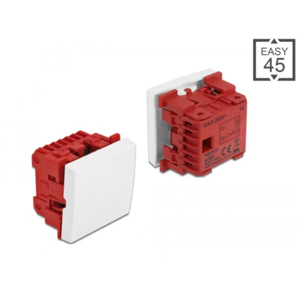 DeLOCK Easy 45 1-gang push button 45 x 45 mm, white