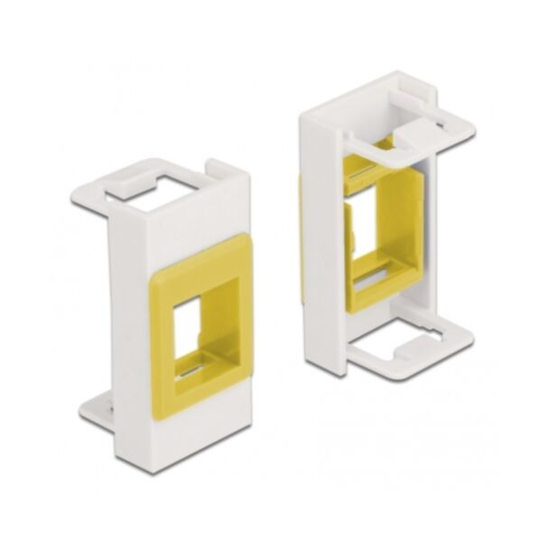 DeLOCK Easy 45 Module Keystone Holder 22.5 x 45 mm, white / yellow