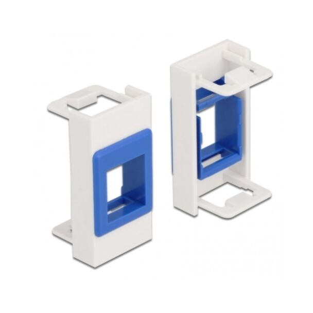 DeLOCK Easy 45 Module Keystone Holder 22.5 x 45 mm, white / blue