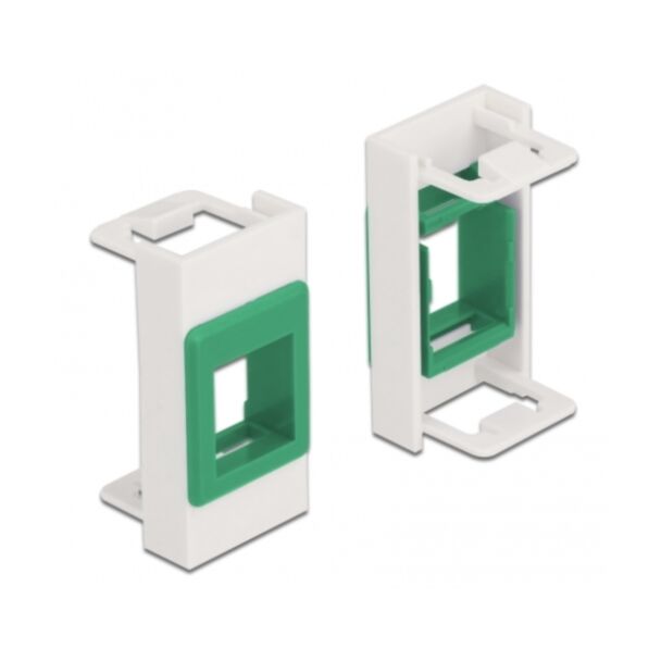 DeLOCK Easy 45 Module Keystone Holder 22.5 x 45 mm, white / green