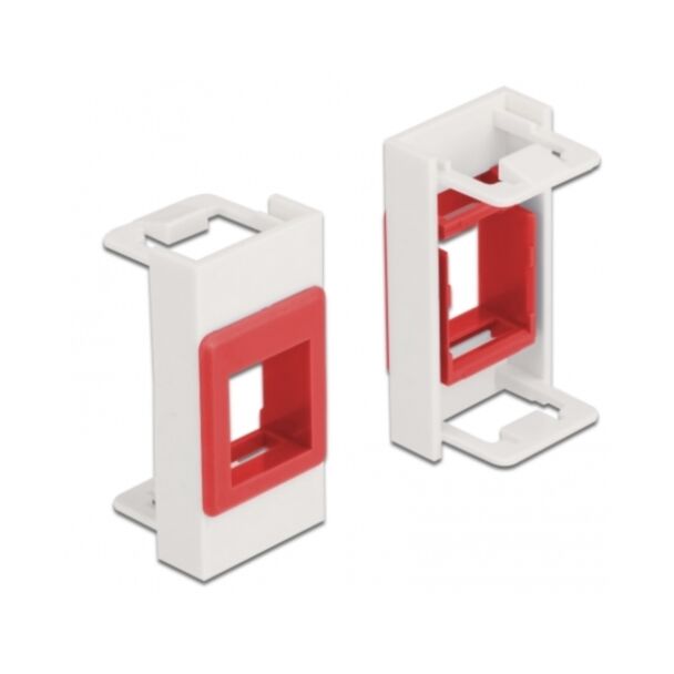 DeLOCK Easy 45 Module Keystone Holder 22.5 x 45 mm, white / red