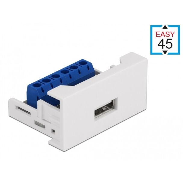 DeLOCK Easy 45 Module USB 2.0 Type-A female to Terminal Block 22.5 x 45 mm