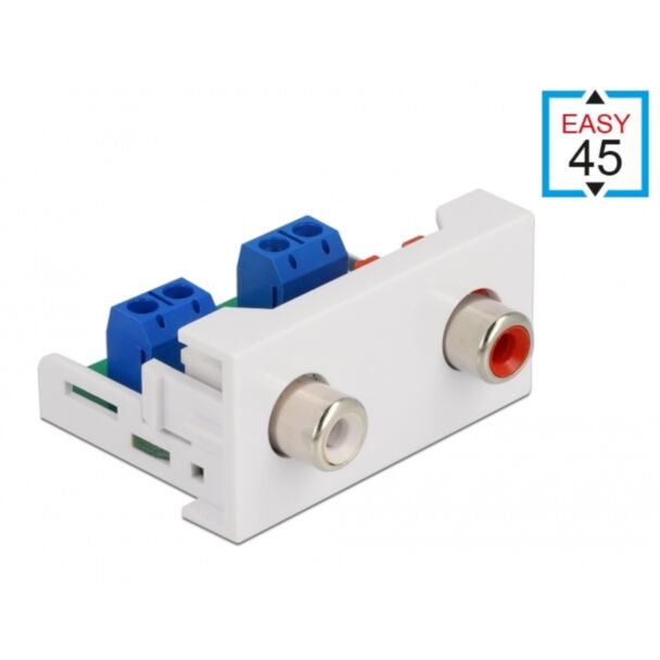 DeLOCK Easy 45 Module 2 x RCA female port 22.5 x 45 mm
