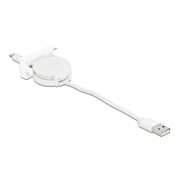 DeLOCK Easy 45 Module USB 2.0 Retractable Cable USB Type-A to 8 Pin Lightning female white
