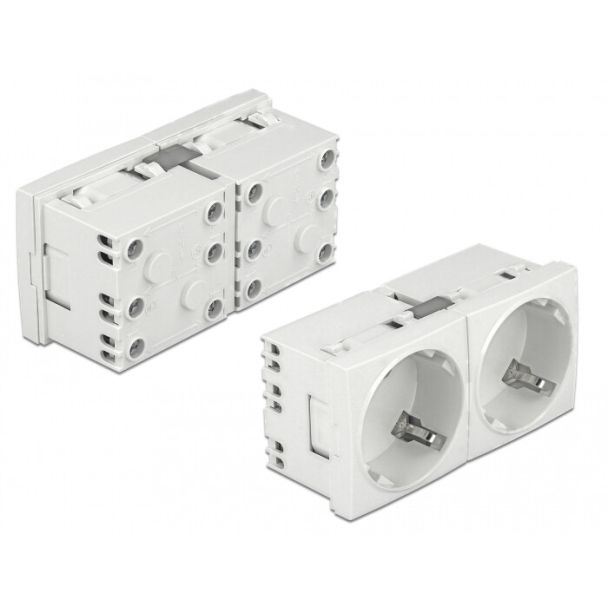 DeLOCK Easy 45 Grounded Power Socket with a 45° arrangement 2-way extendable 45 x 45 mm 5 pieces