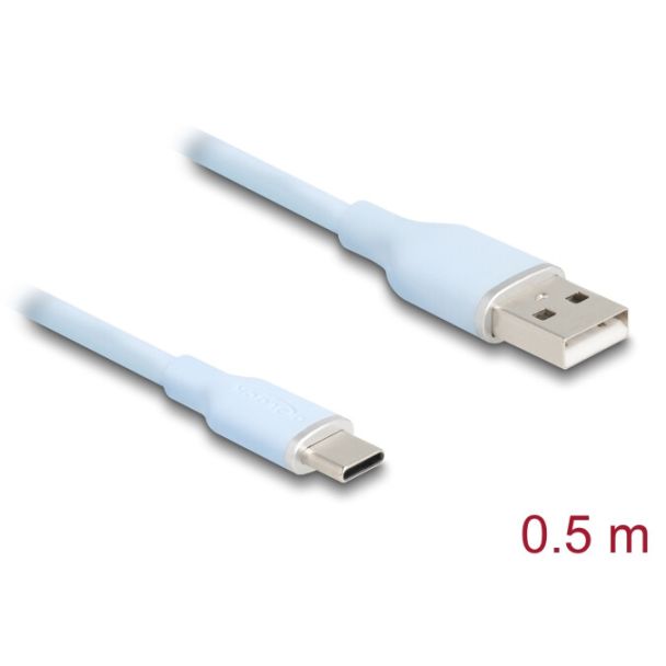 DeLOCK 81221 cavo USB USB 2.0 0,5 m USB A USB C Blu