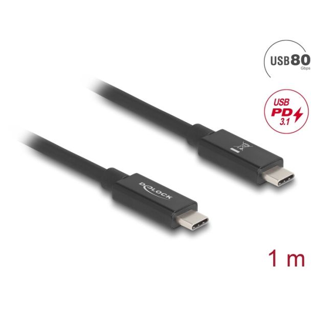 DeLOCK 81211 cavo USB USB4 Gen 4x2 1 m USB C Nero